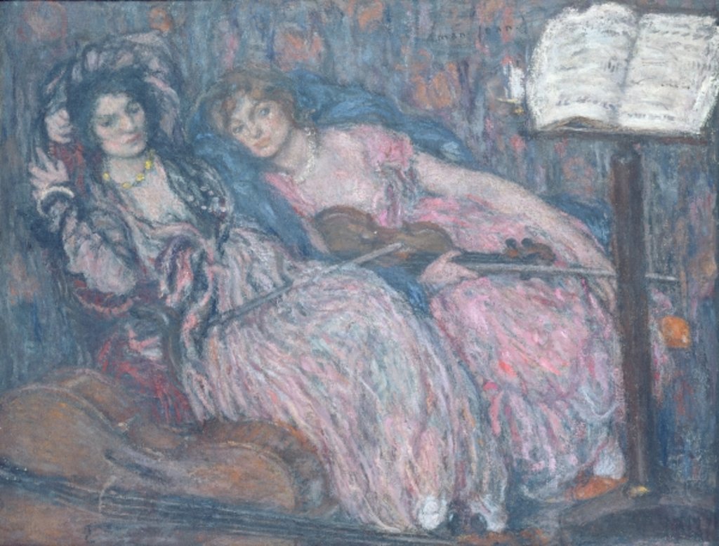 Detail of The Two Violinists by Edmond-Francois Aman-Jean