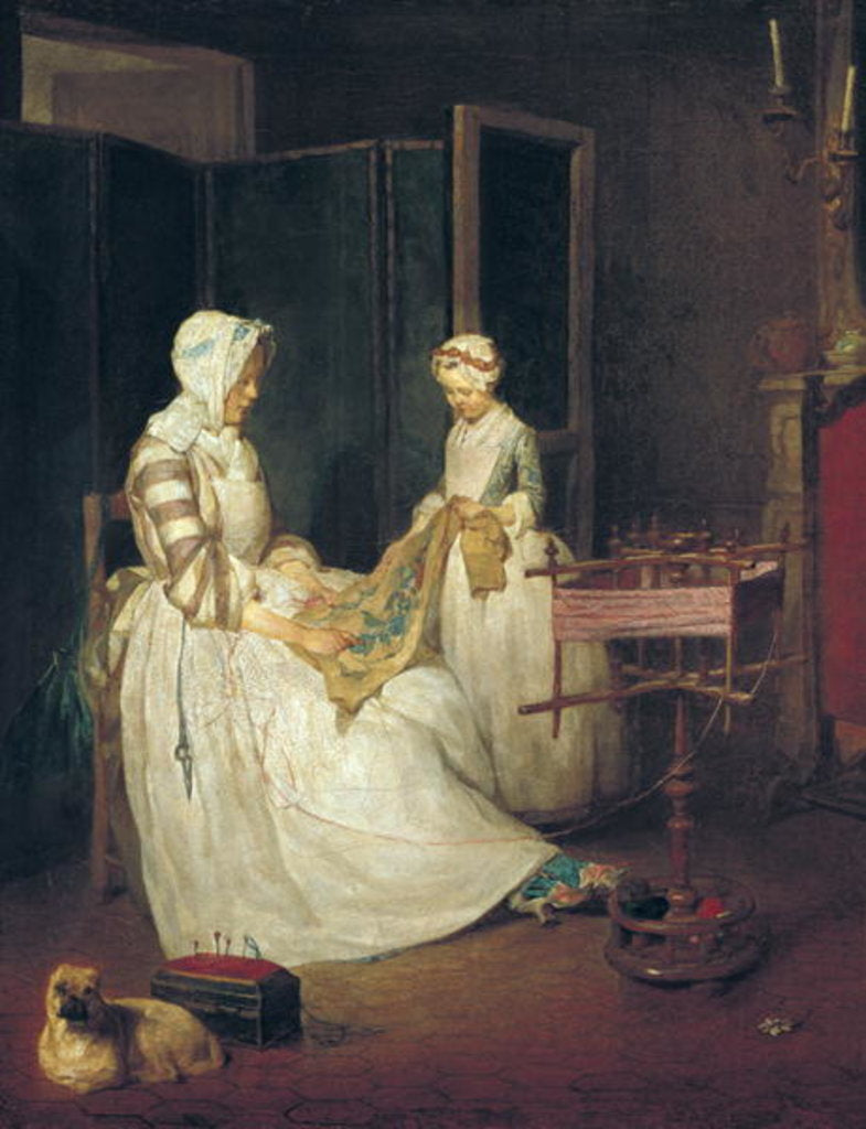 Detail of The Diligent Mother, c.1740 by Jean-Baptiste Simeon Chardin