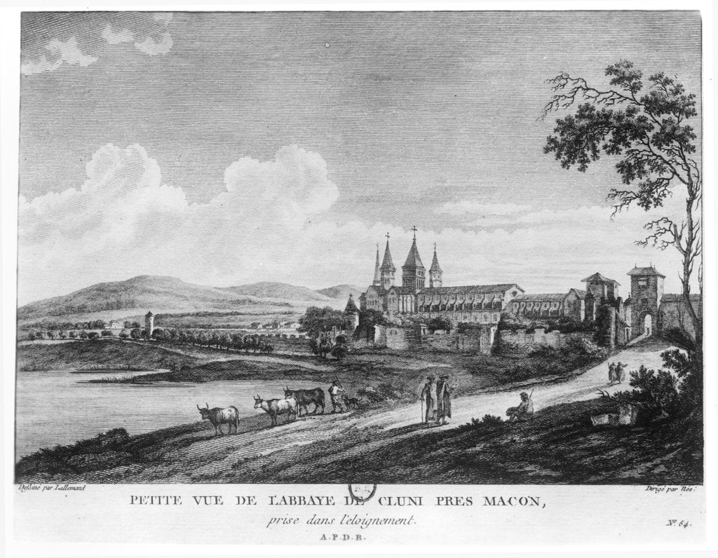 Detail of View of Cluny Abbey by Jean-Baptiste Lallemand