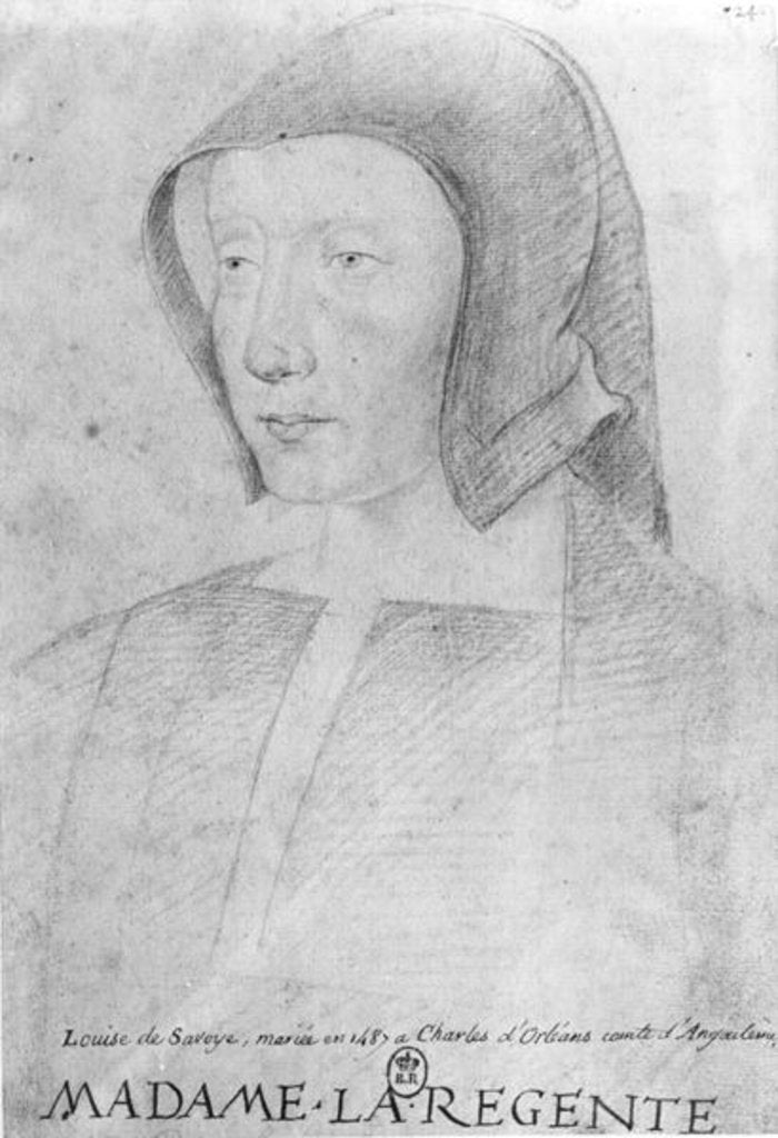 Detail of Louise de Savoie by Jean Clouet