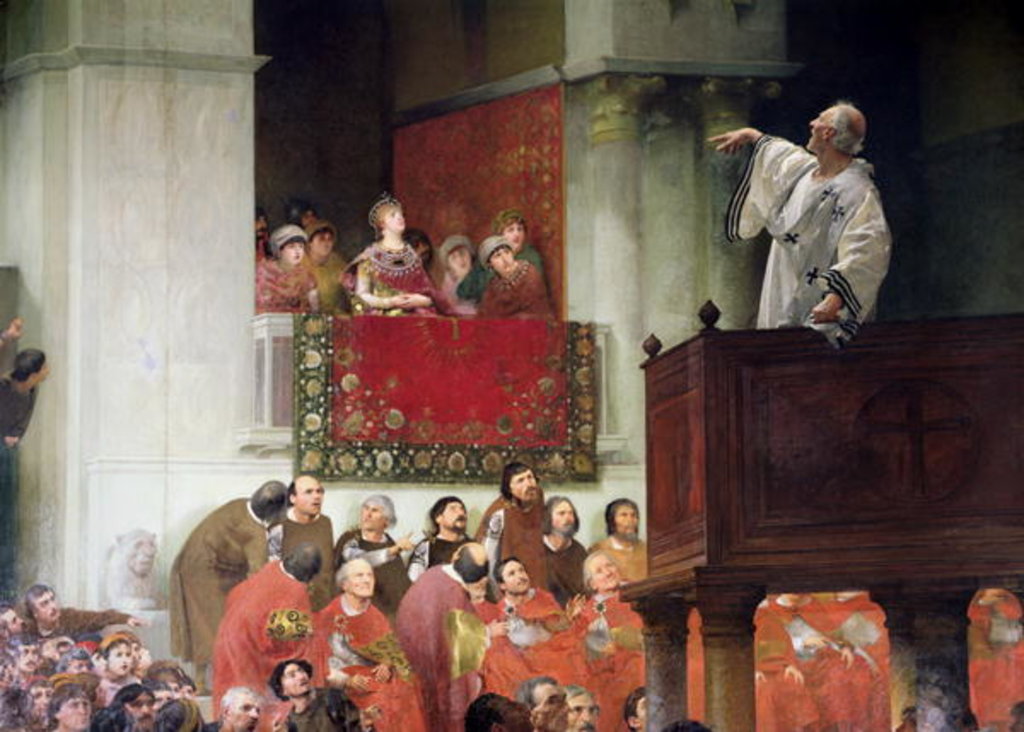 Detail of St. John Chrystostomos Preaching Before the Empress Eudoxia c.1880 by Joseph Wencker
