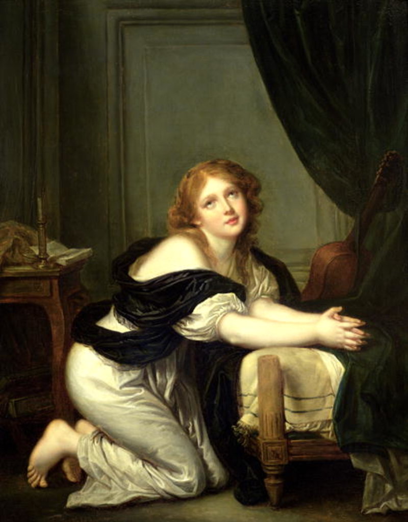 Detail of Morning Prayer by Jean Baptiste (attr. to) Greuze