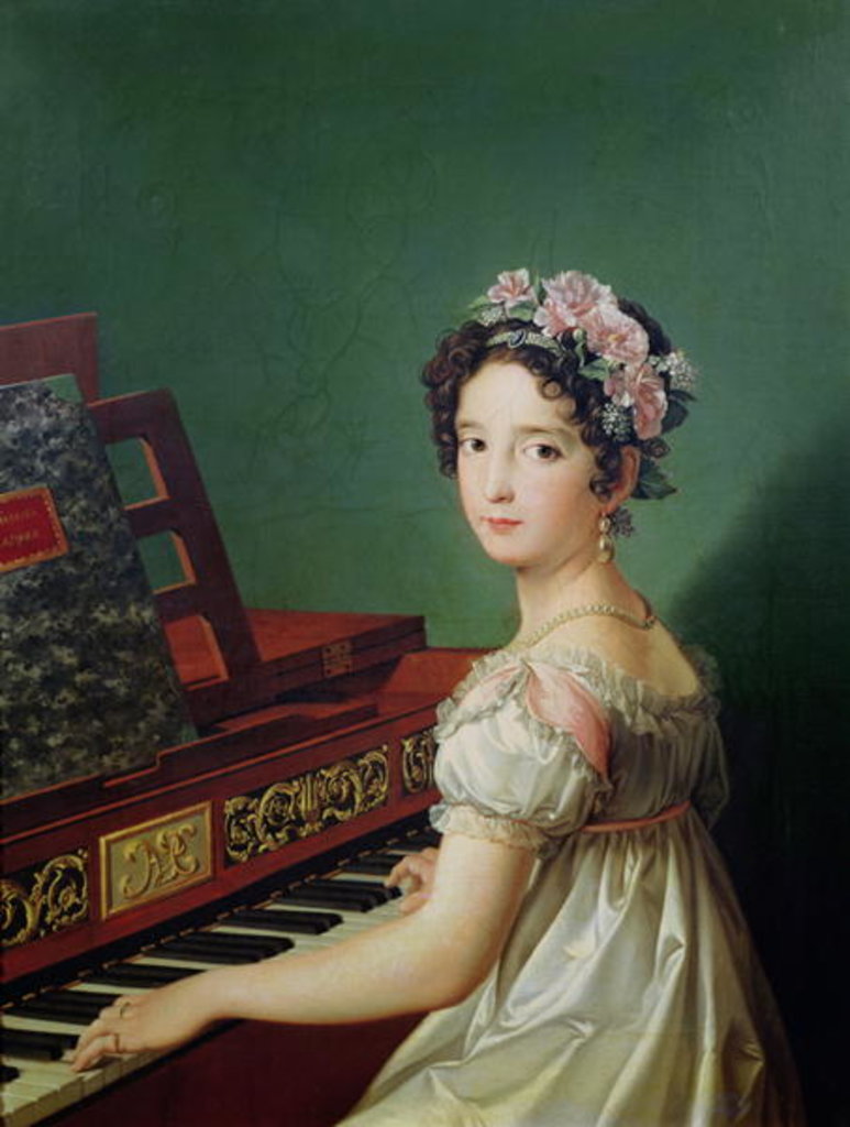 Detail of The Artist's Daughter at the Clavichord by Zacarias Gonzalez Velazquez