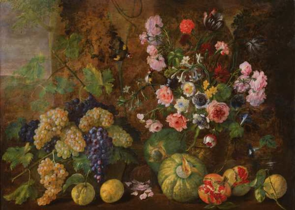 Detail of Still Life of Fruits and Flowers by Italian School