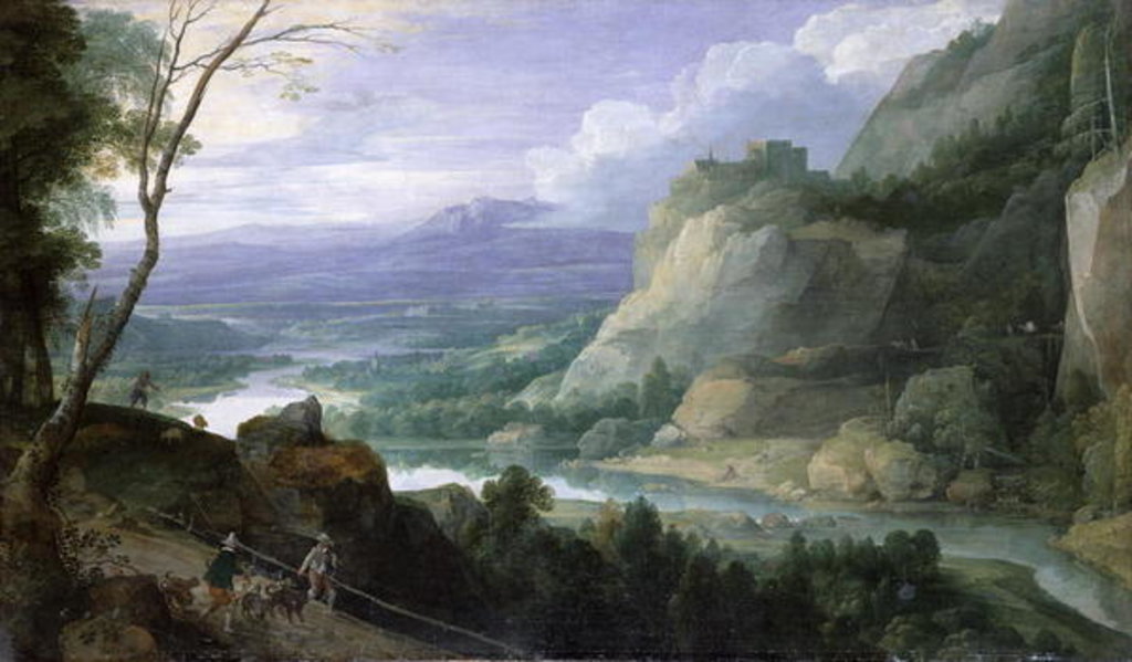 Detail of Mountainous Landscape, 1620 by Jacques Fouquieres