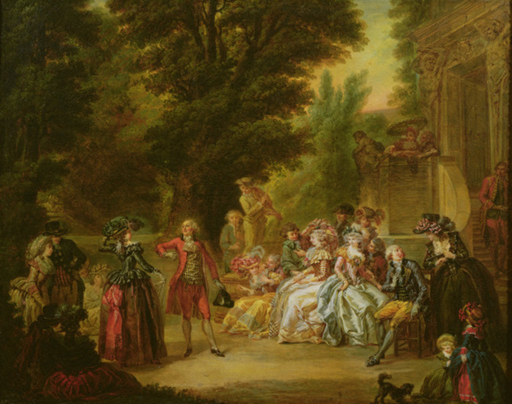 Detail of The Minuet under the Oak Tree, 1787 by Francois Louis Joseph Watteau