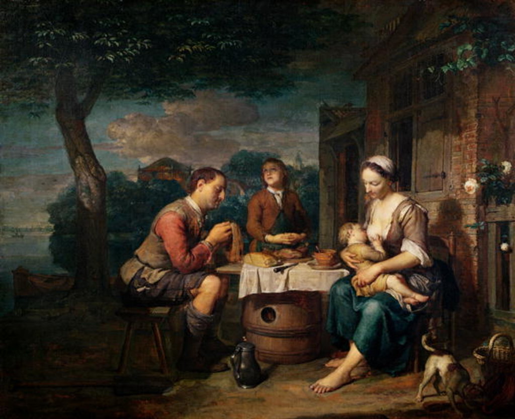 Detail of Saying Grace by Karel de Moor