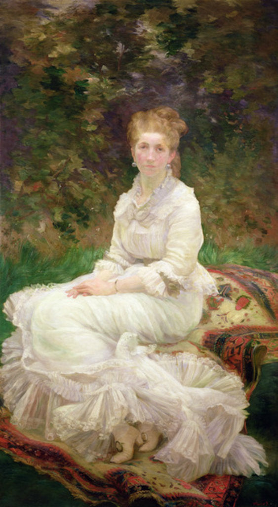 Detail of The Woman in White, c.1880 by Marie Bracquemond