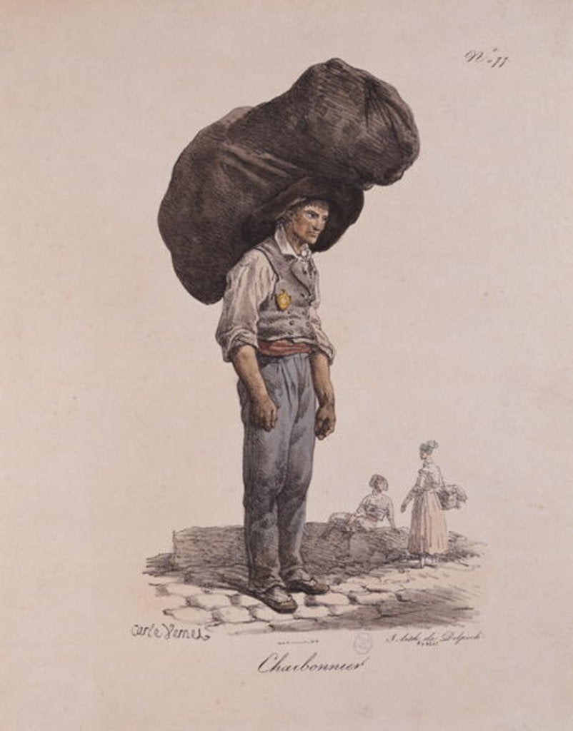 Detail of The Collier, number 11 from 'The Cries of Paris' series by Antoine Charles Horace Vernet