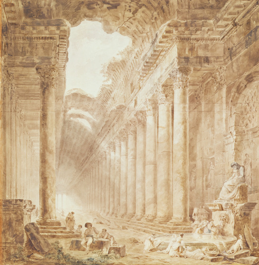 Detail of A Colonnade in Ruins, 1780 by Hubert Robert