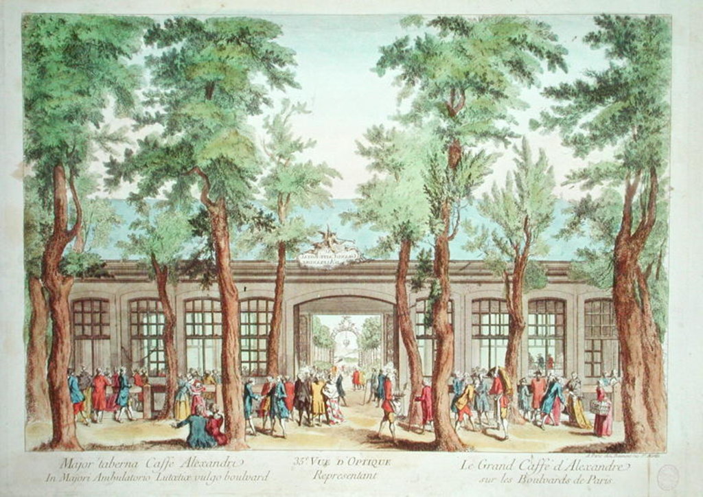 Detail of The Grand Cafe Royal d'Alexandre, Boulevard du Temple, Paris by French School