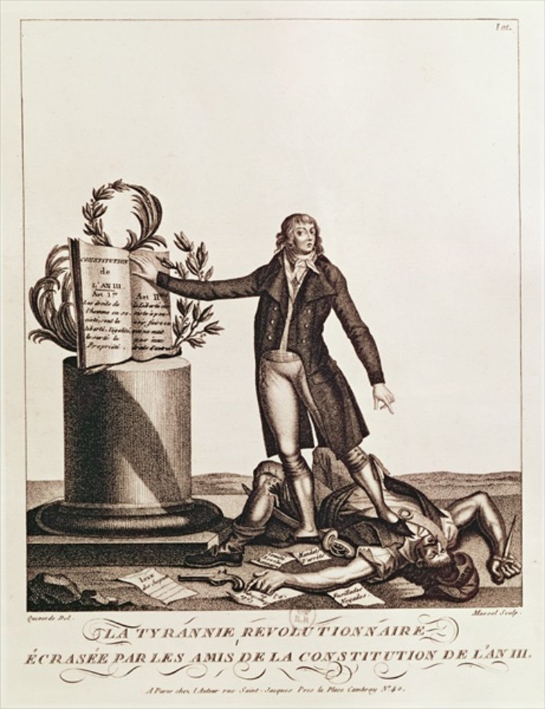 Detail of The Tyrant of the Revolution Crushed by the Supporters of the Constitution of An III engraved by Massol by Francois Maria Isidore Queverdo