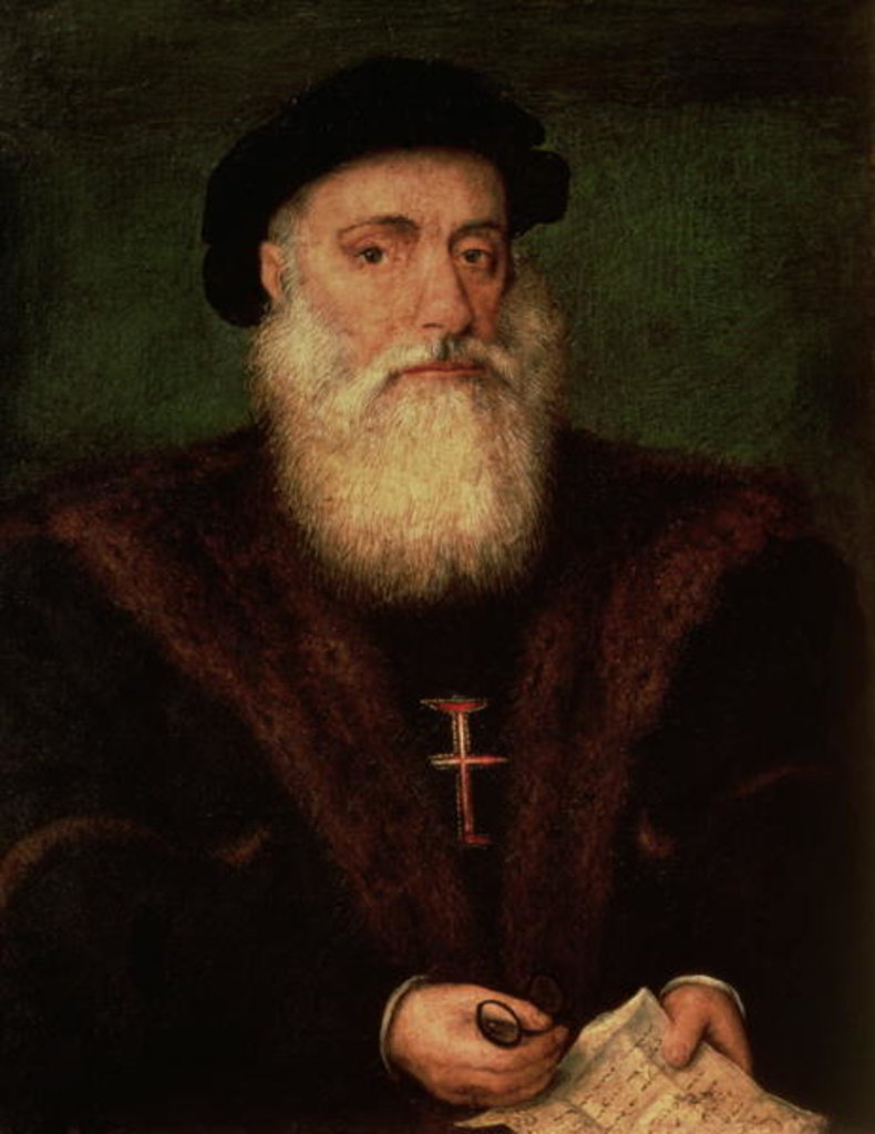 Detail of Portrait presumed to be of Vasco da Gama, c.1524 by Portuguese School