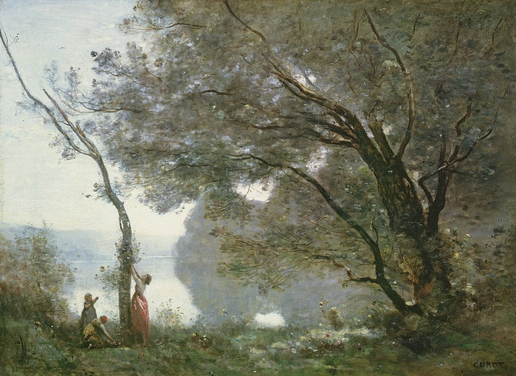 Detail of Souvenir of Mortefontaine, 1864 by Jean Baptiste Camille Corot