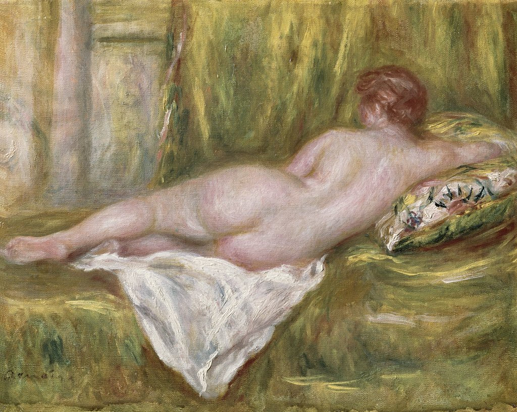 Detail of Nu couché vu de dos, c.1909 by Pierre Auguste Renoir