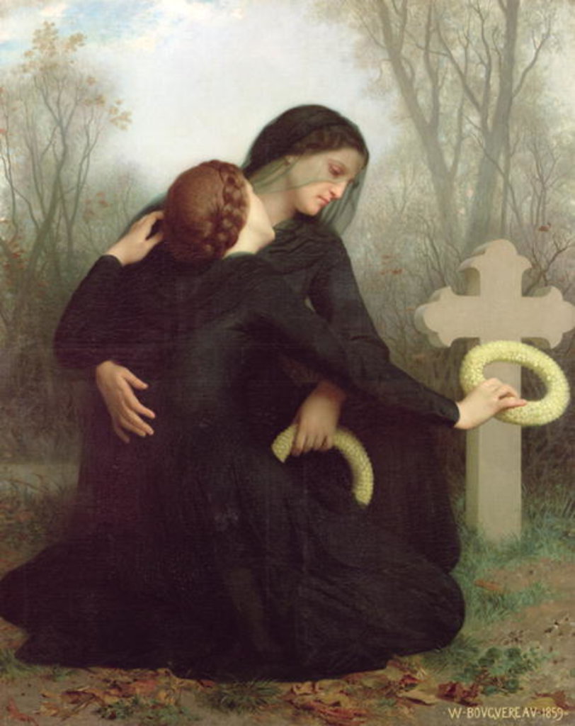 Detail of Le Jour des Morts 1859 by William-Adolphe Bouguereau