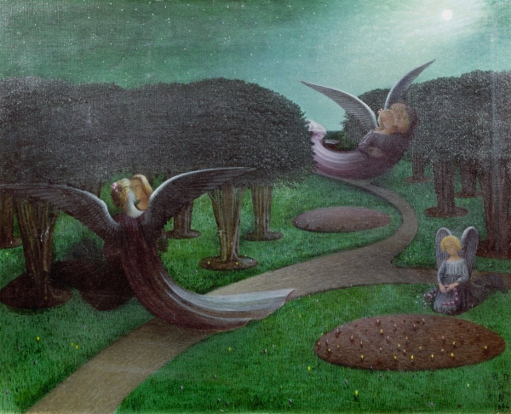 Detail of Angels in the Night, 1896 by William Degouve de Nuncques