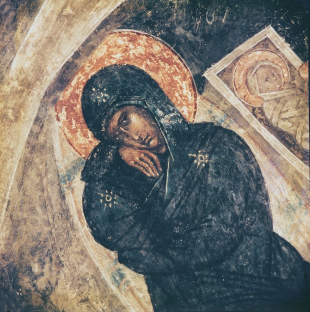 Detail of The Nativity, detail of the Virgin by Byzantine