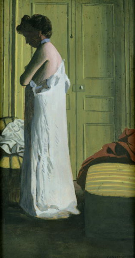 Detail of Nude in an Interior, Woman Removing her Shirt, 1900 by Felix Edouard Vallotton