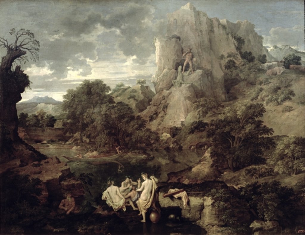 Detail of Landscape with Hercules and Cacus, c.1656 by Nicolas Poussin
