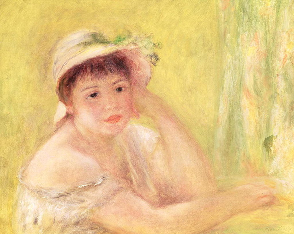 Detail of Woman in a Straw Hat, 1879 by Pierre Auguste Renoir