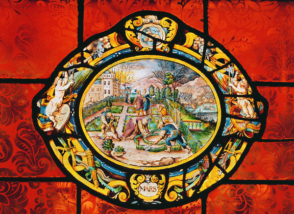Detail of Window depicting March, from Montigny by French School