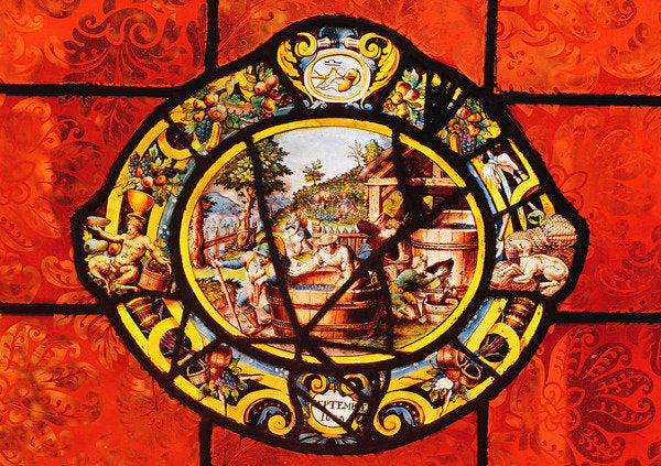Detail of Window depicting September, from Montigny by French School