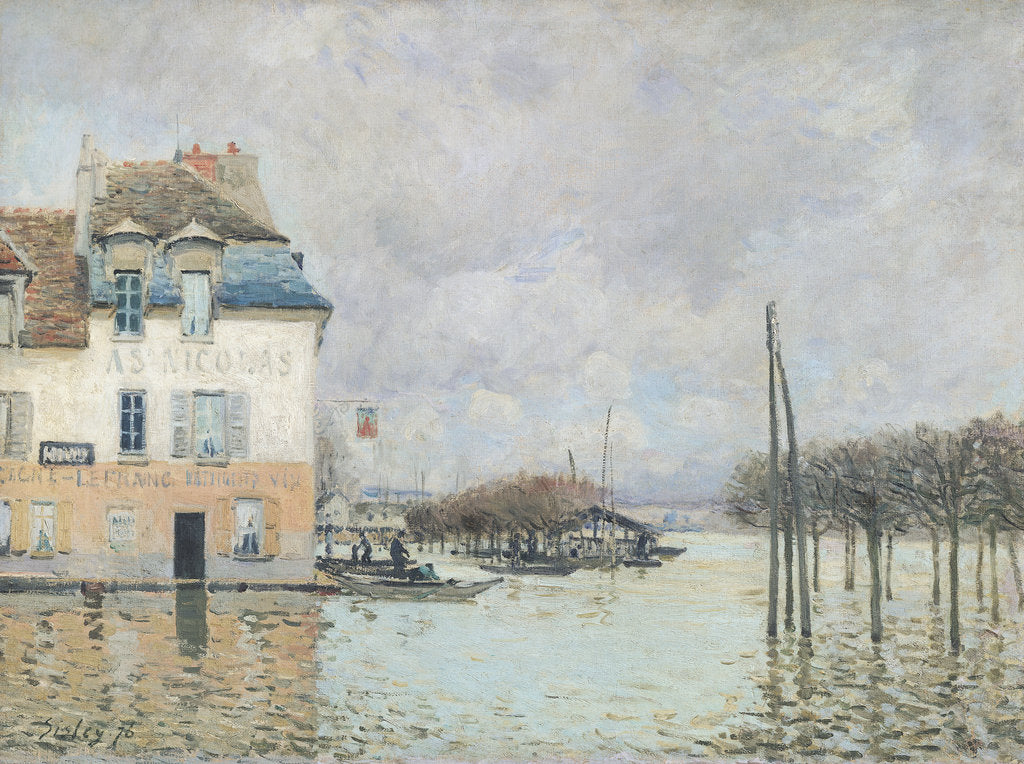 Detail of The Flood at Port-Marly, 1876 by Alfred Sisley