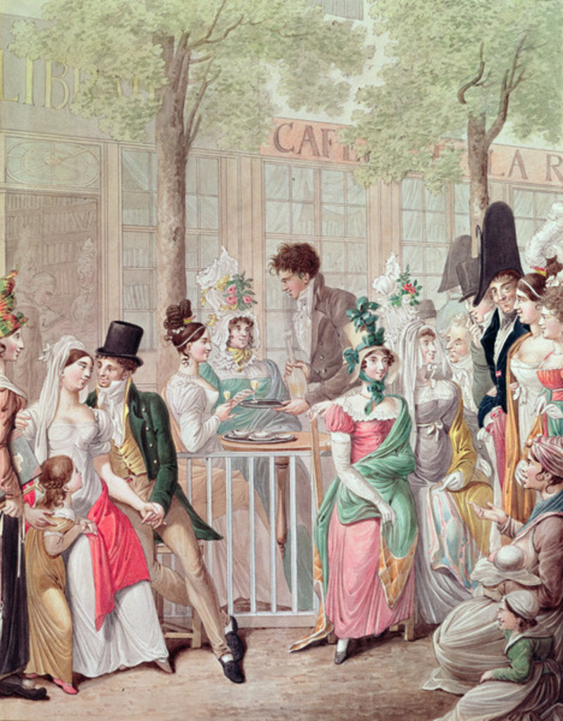 Detail of The Terrace of the Cafe de la Rotonde in 1814 by Georg Emanuel Opitz