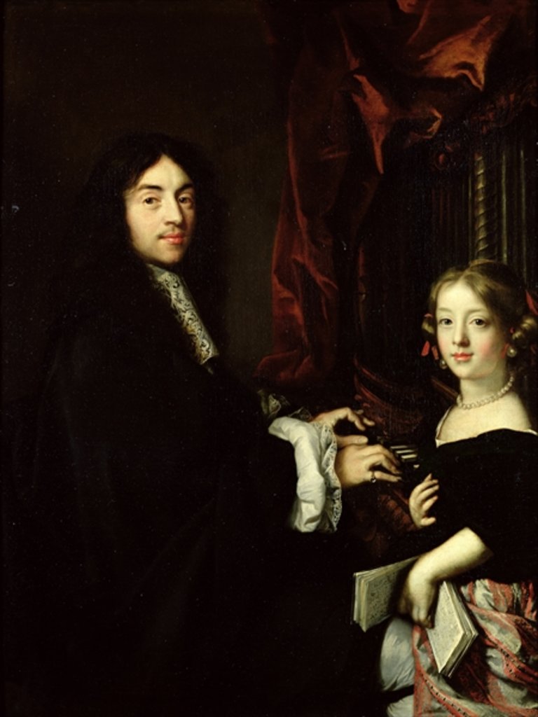 Detail of Portrait of Charles Couperin and the Daughter of the Artist, 1665-79 by Claude Lefebvre