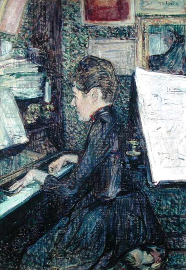 Detail of Mademoiselle Dihau at the Piano, 1890 by Henri de Toulouse-Lautrec