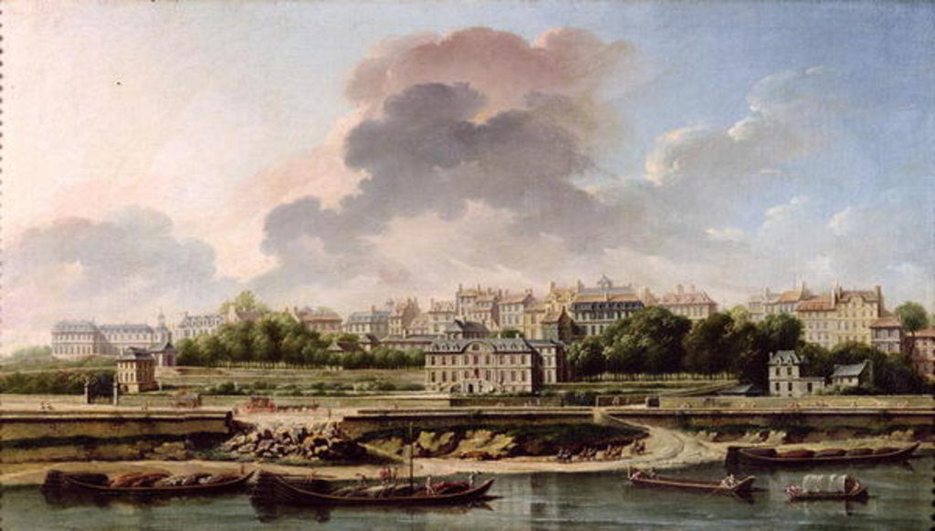 Detail of The Quay and Village of Passy in 1757 by Nicolas Raguenet