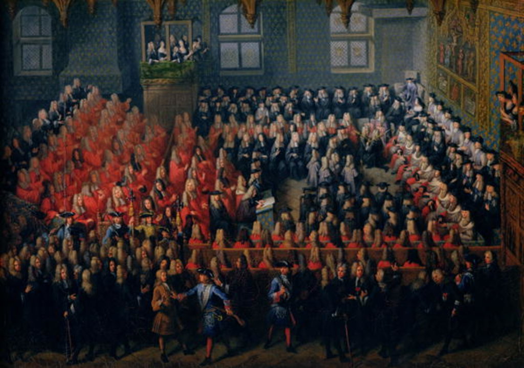Detail of Bed of Justice Held at the Parlement de Paris, 12th September 1715 by Louis Michel Dumesnil
