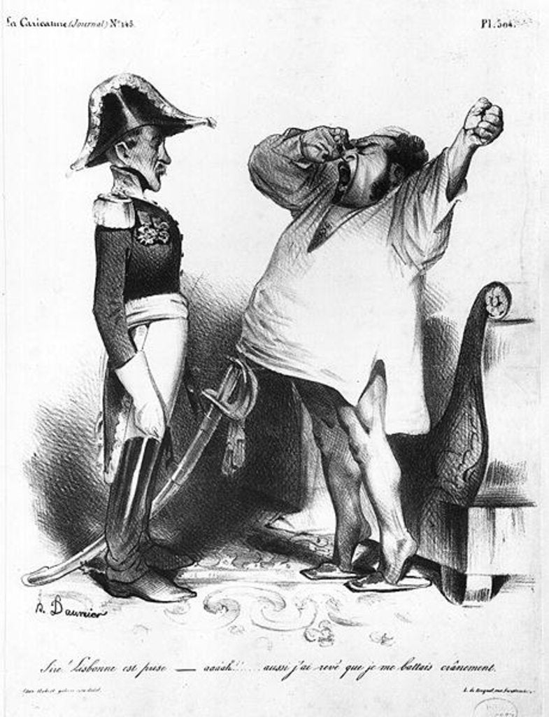 Detail of The Count of Villaflor telling Pedro I Emperor of Brazil and King of Portugal that he has recaptured Lisbon by Honore Daumier