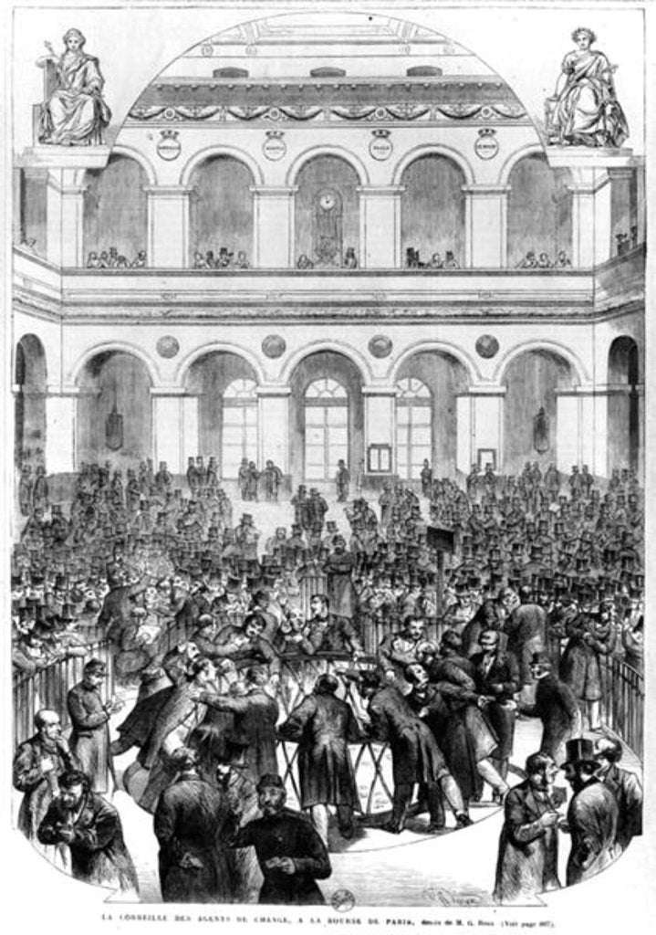 Detail of The 'Corbeille' at the Paris Bourse, 1873 by French School