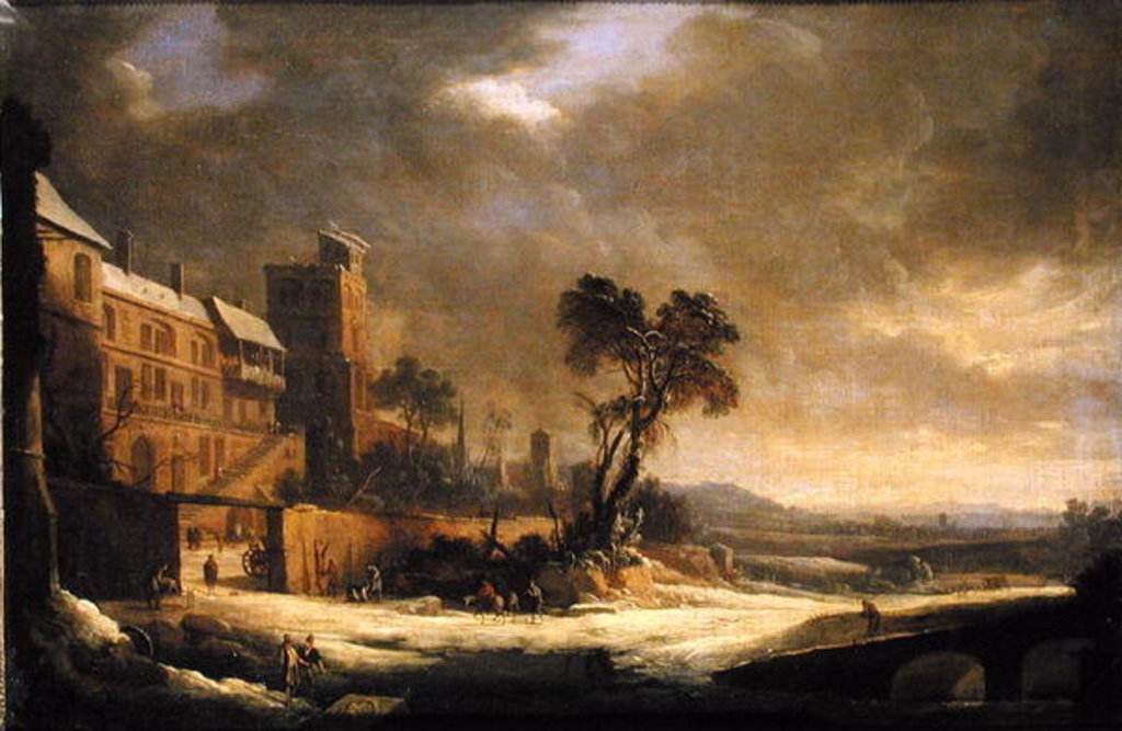 Detail of The Month of January, Snow Effect, 1699 by Antoine Pierre the Younger Patel