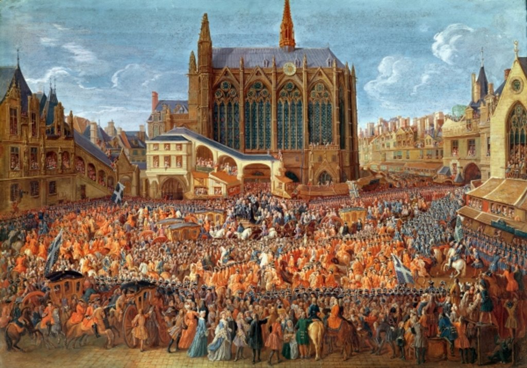 Detail of The Departure of Louis XV from Sainte-Chapelle after the 'lit de justice' which ended the reign of Louis XIV, 12th September 1715, 1735 by Pierre-Denis Martin