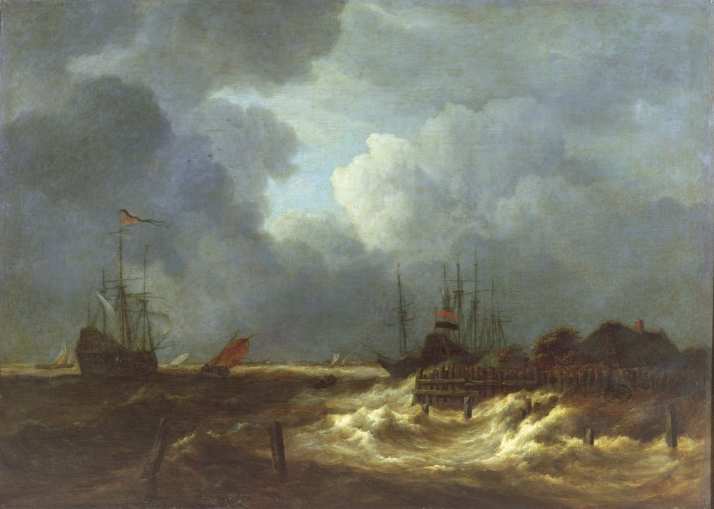 Detail of The Tempest by Jacob Isaaksz. or Isaacksz. van Ruisdael