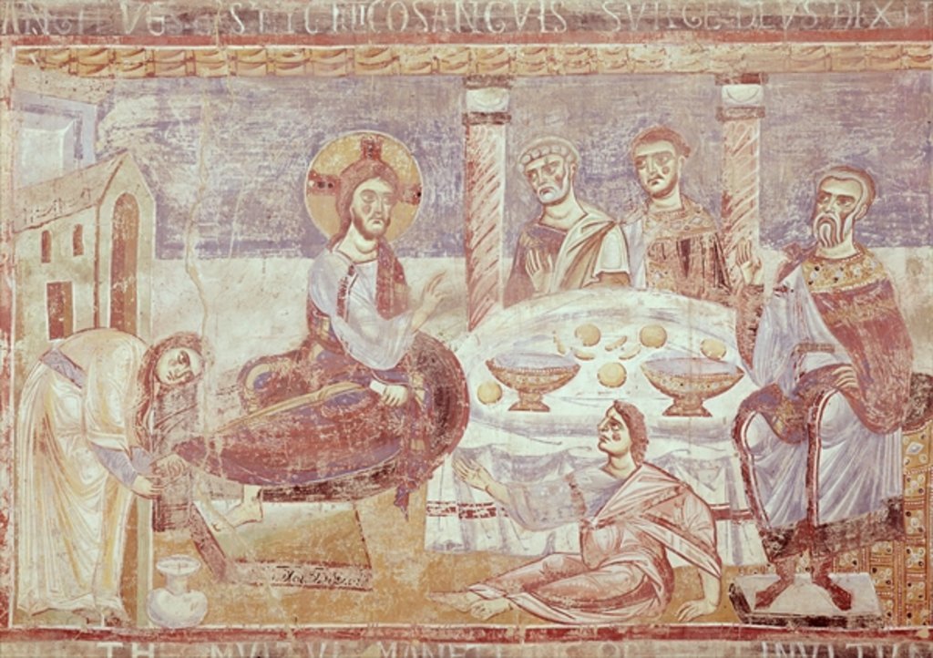 Detail of The Meal at the House of Simon the Pharisee, School of Monte Cassino, c.1087 by Italian School