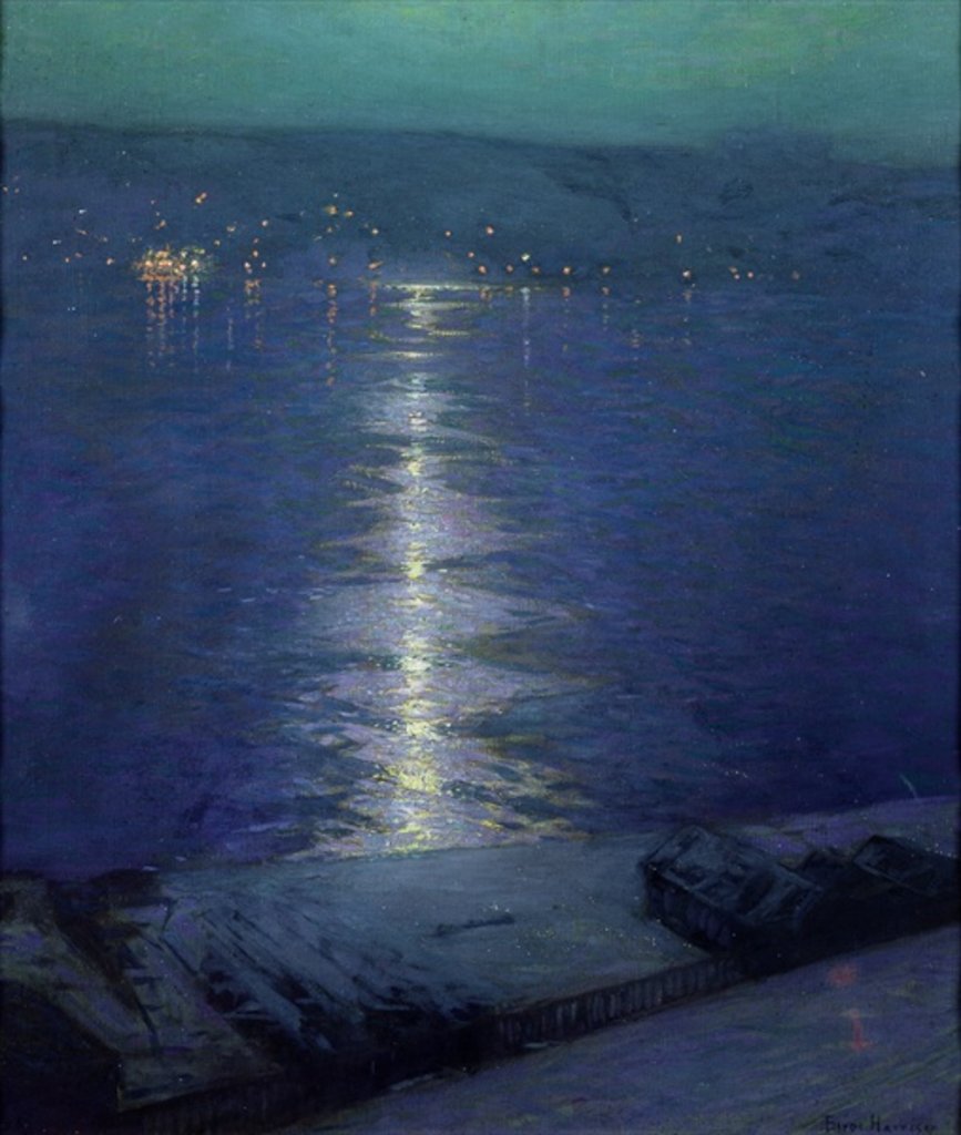 Detail of Moonlight on the River, 1919 by Lowell Birge Harrison
