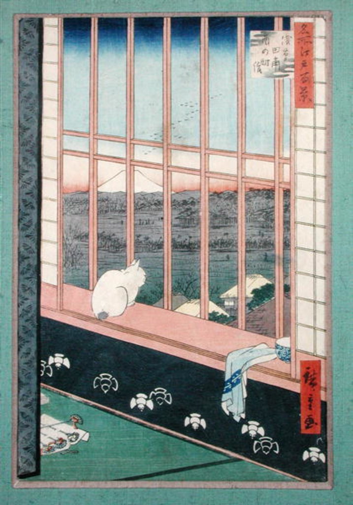 Detail of Asakusa Rice Fields during the festival of the Cock by Ando or Utagawa Hiroshige