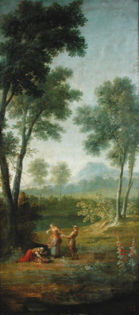 Detail of The Flower Seller 1749 by Jean-Baptiste Oudry