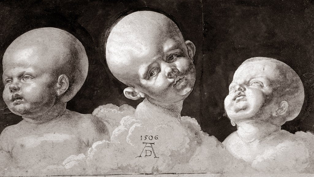 Detail of Three Heads of Children, 1506 by Albrecht Dürer or Duerer
