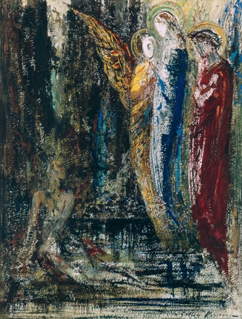 Detail of Job and the Angels, c.1890 by Gustave Moreau
