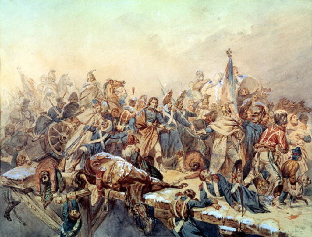 Detail of Dominique Larrey crossing the Bérézina, November 1812 by Alexandre Solde
