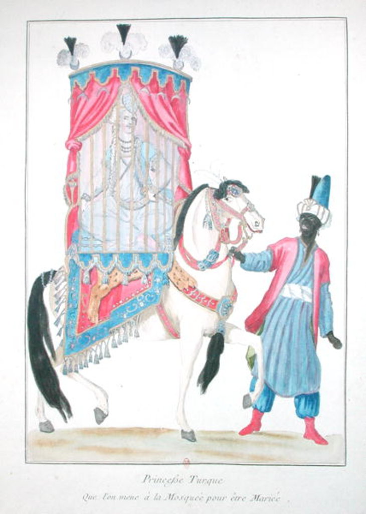 Detail of Turkish princess on her way to the mosque for her marriage by French School