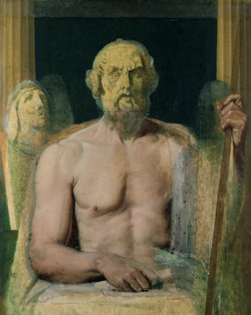 Detail of Homer, study for The Apotheosis of Homer, 1826-27 by Jean Auguste Dominique Ingres