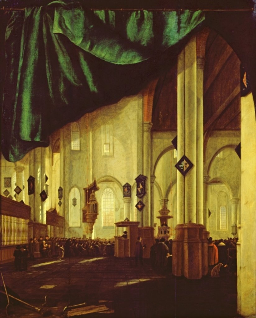 Detail of Interior of the Protestant Church in Delft, after 1665 by Cornelis de Man