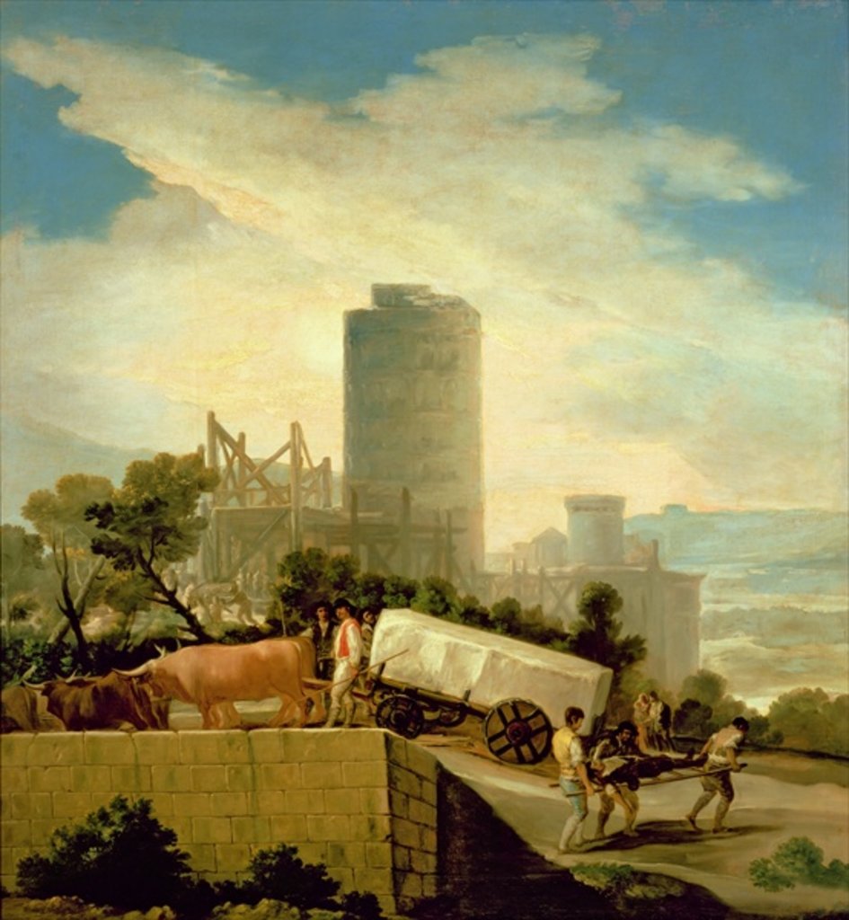 Detail of Transporting a Stone Block, 1786-87 by Francisco Jose de Goya y Lucientes