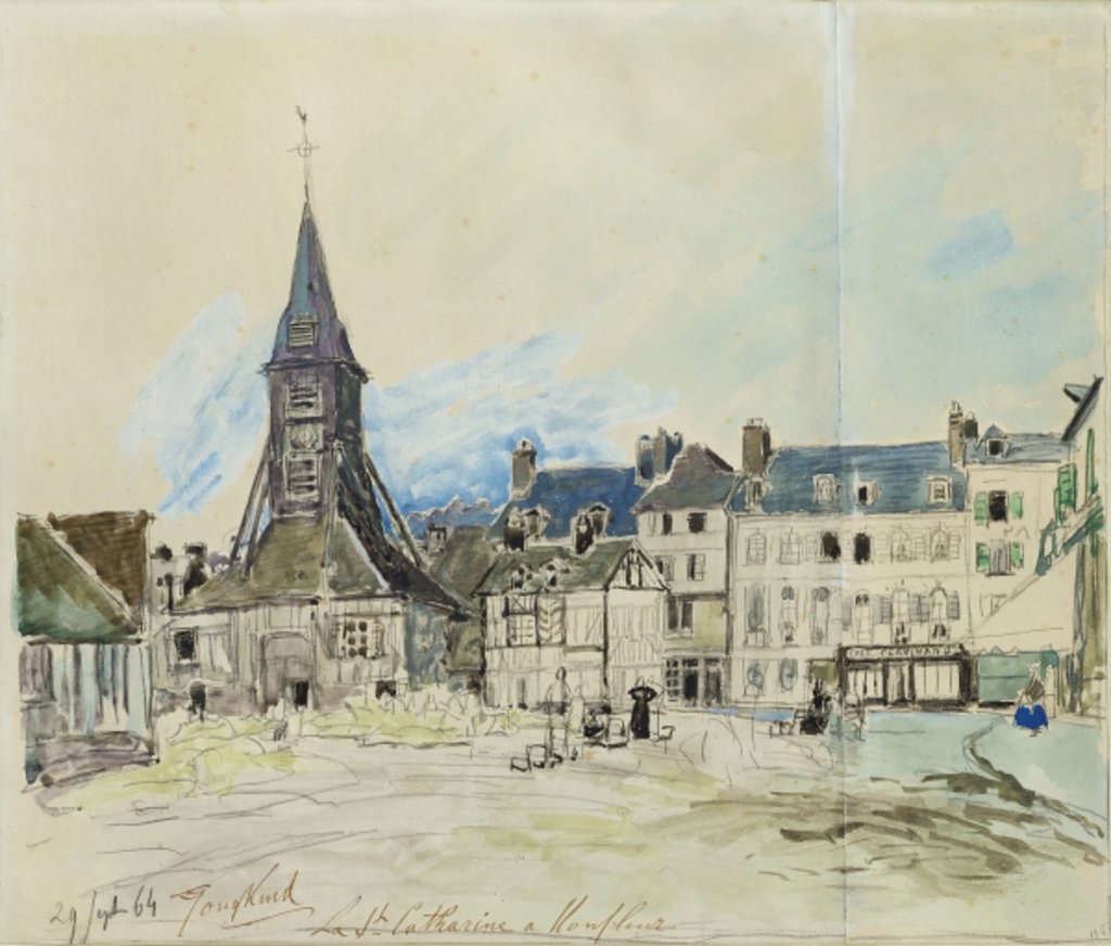 Detail of The Church of Sainte-Catherine, Honfleur, 1864 by Johan-Barthold Jongkind